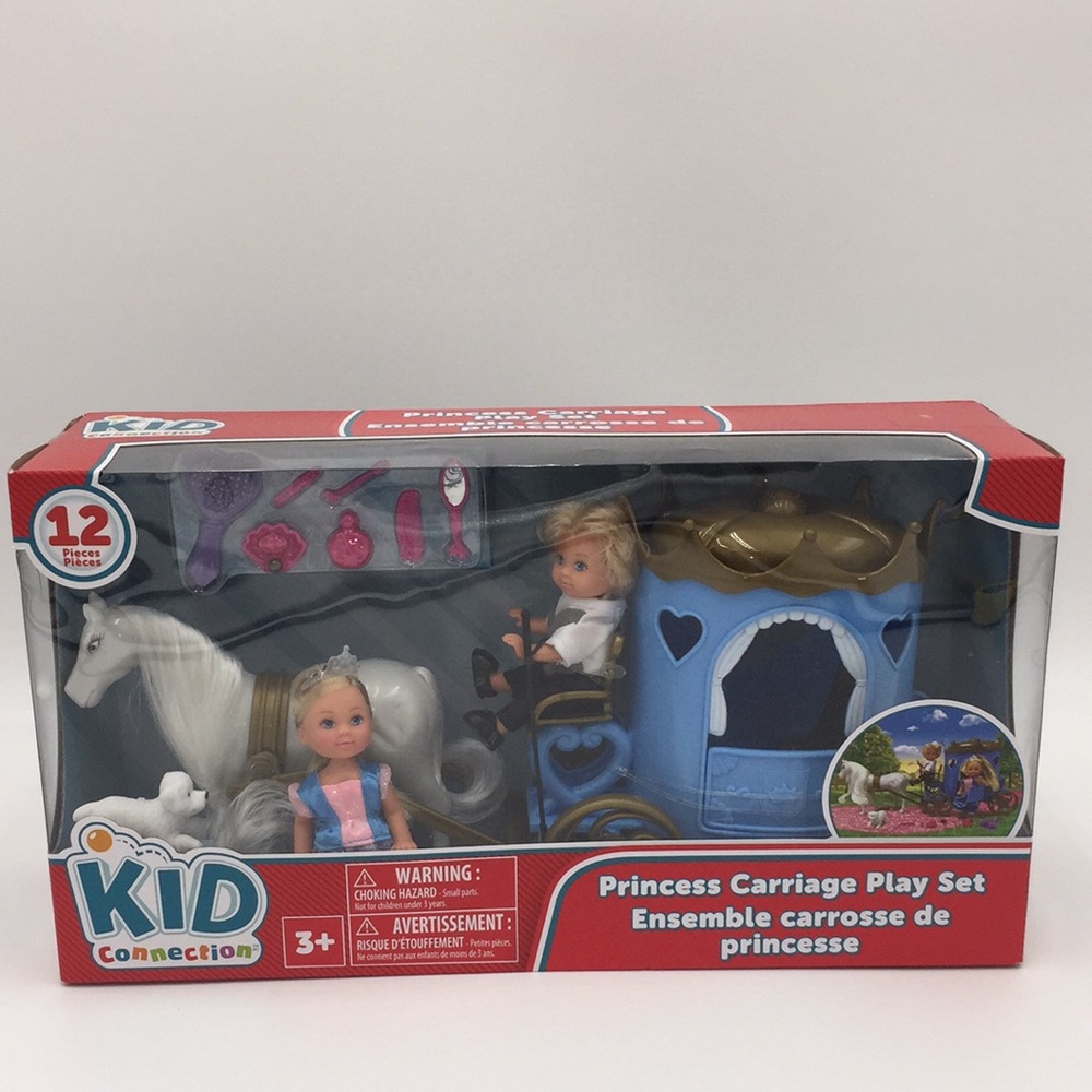 Kid Connection Princess Carriage Play Set 2 Dolls Horse Carriage